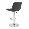 Tabouret en cuir synthétique noir avec base en métal chromé