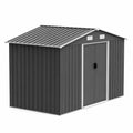 Abri de jardin en métal gris avec toit en pente