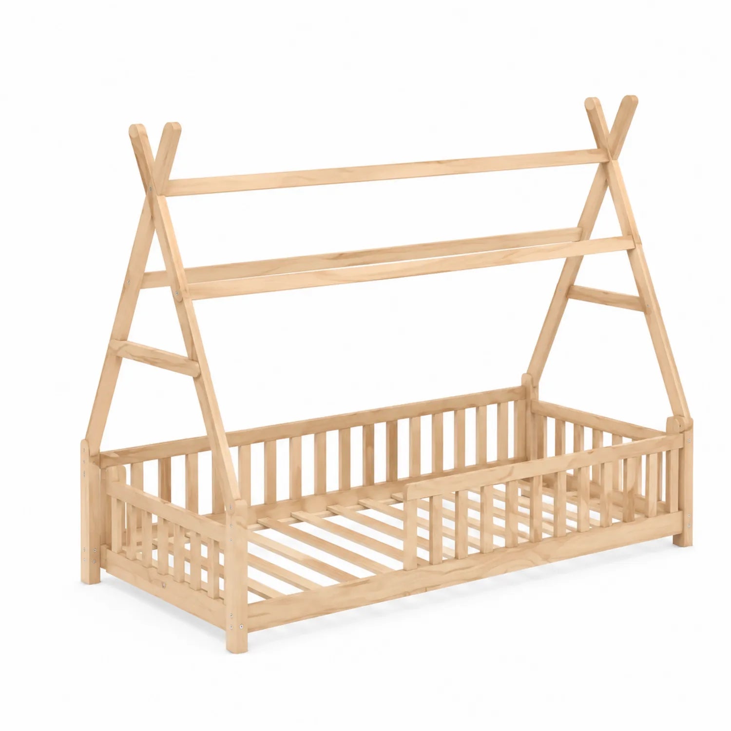 Lit cabane en bois de pin pour enfant, 210x98x160 cm