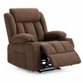 Fauteuil inclinable en tissu polyester marron avec repose-pieds
