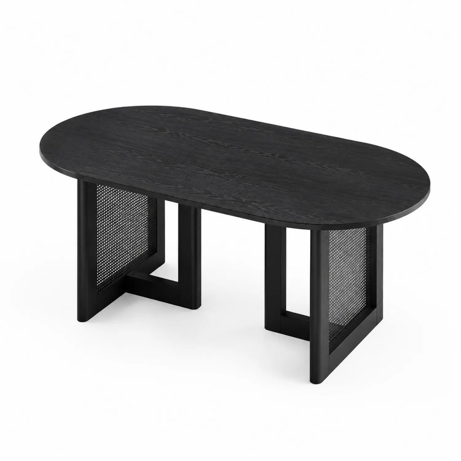 Table à manger ovale en chêne noir