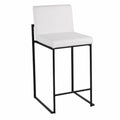 Chaise de Bar en Cuir PU Blanc avec Cadre en Acier Noir