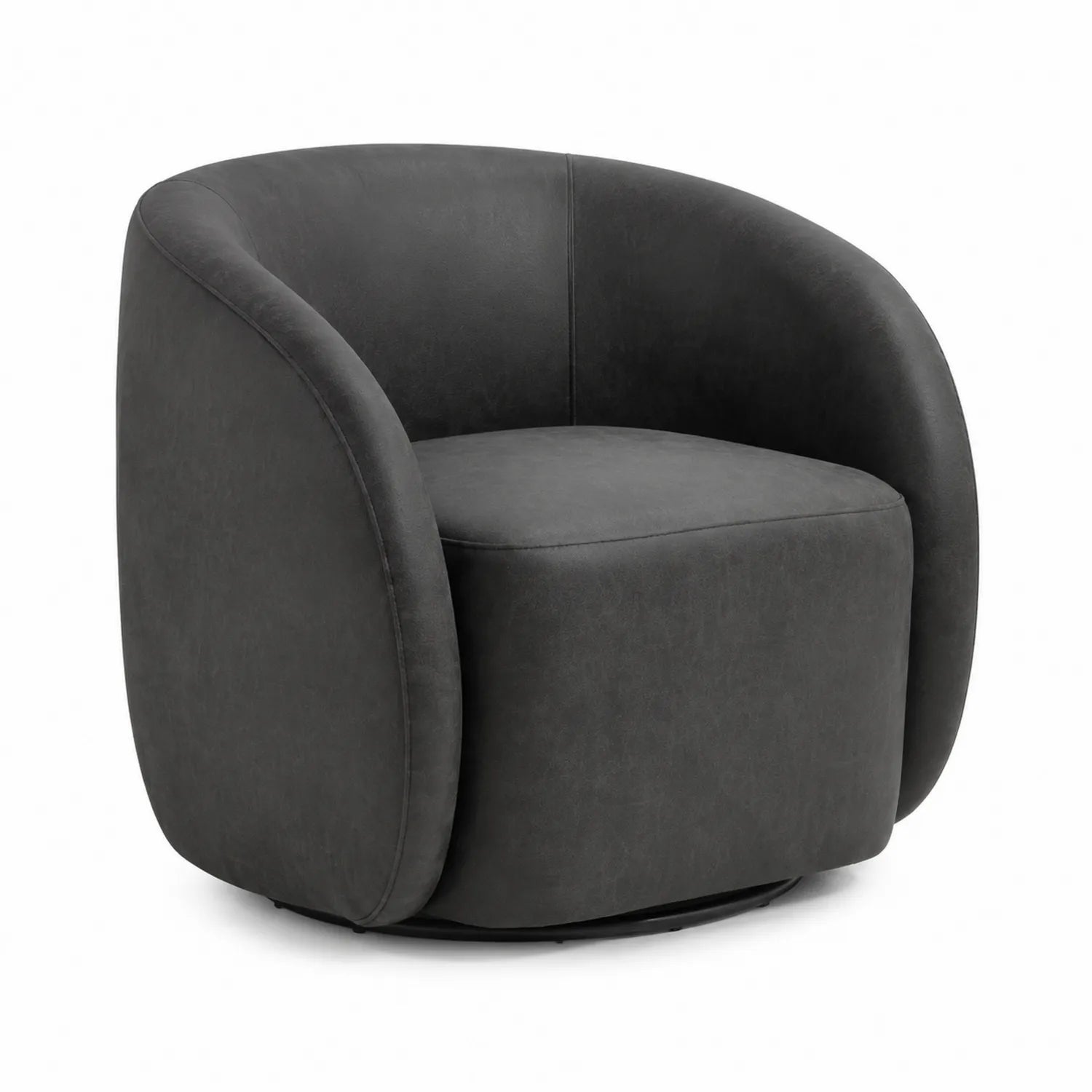 Fauteuil pivotant en similicuir Gris Anthracite 70x70x75 cm