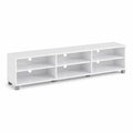 Meuble TV en bois Blanc 160x40x35 cm
